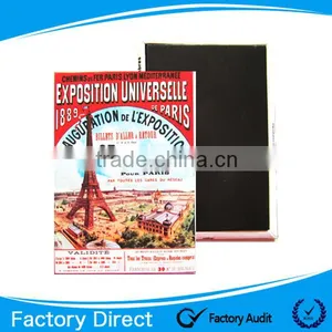 Rectangle Paris Souvenir China Tinplate Cities Fridge Magnet thumbnail-1