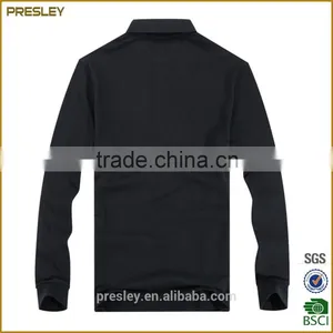 Wholesale Price Black Longsleeve Men's Polo t Shirts thumbnail-3