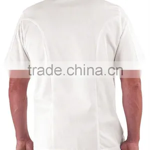 Traditional Fit Short Sleeve Chef Coat Uniform/Knotted Cloth Buttons 100% Cotton Cook Uniform thumbnail-2