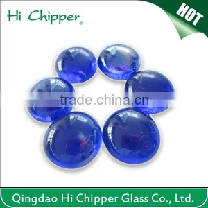 Cobalt Blue Colored Flat Back Fire Glass Gemstone for Fire Pit Deocration thumbnail-1