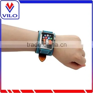 Genuine Cuff Leather Watch Band Strap With Classic Metal Buckle for Apple Watch 38mm 42mm thumbnail-5