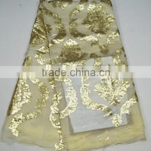 Korea Silk Fabric/ the New Pattern Composed With Sequins Korea Silk Lace thumbnail-1