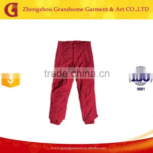 Mesh Lining Women's Red Pants With Elastic Bottom Made in China thumbnail-1