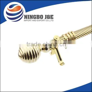 35mm Single Golden Curtain Pole With Curtain Accessories thumbnail-1