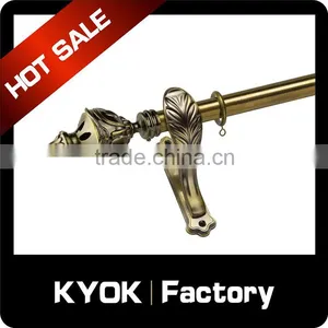 Foshan Experienced Curtain Rod Supplier, Best Sell Antique Bronze Double and Single Curtain Pipe, Aluminum Finials Muslim Style thumbnail-4