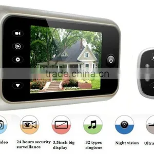 3.5 Inch LCD Video Electronic Doorbell Peephole Viewer Security Systems thumbnail-1