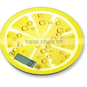 Round Glass Kitchen Scale 5kg With Colorful Print and Low Price thumbnail-1