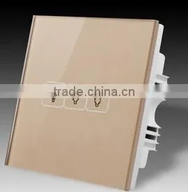 Wireless US/ EU Standards Modern Tempered Glass 3 Gang 1way White Wall Electric Smart Touch Switch Wifi Controlled Power Switch thumbnail-3