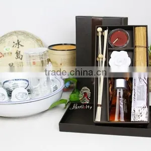 Scented Glass Bottle With Essential Oil Reed Diffuser With Incense Stick thumbnail-1