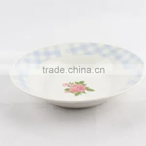 8 Inch Hotel Used Super White Decorative Bone China Soup Plate thumbnail-5