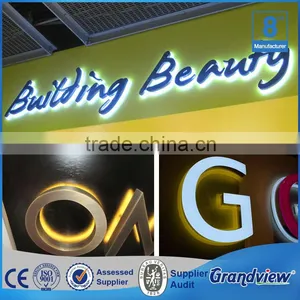 Polished Stainless Steel Sign Backlit Alphabet Letters Metal Sign thumbnail-5