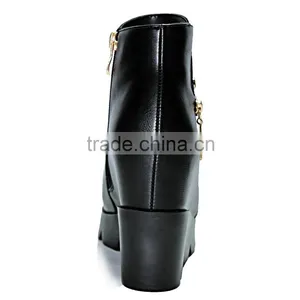 Ladies Fashion Leather Ankle Boots thumbnail-4
