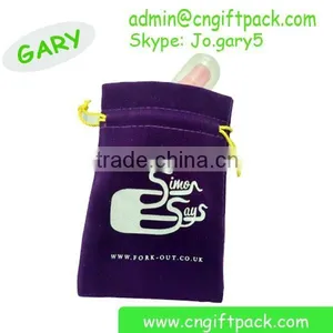 10cmx15cm Purple Velvet Pouch Logo Gift Bags Velvet Bag Jewelry Logo thumbnail-1
