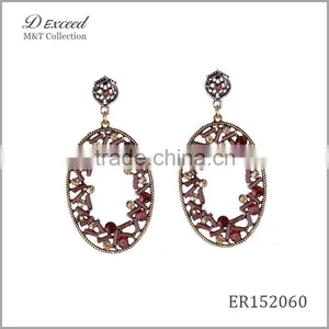 Wholesale Jewelry New Designs Ladies/Women's Ethnic Resin Earrings Oval Piercing Gold/Silver Plating Dangle Earrings thumbnail-5