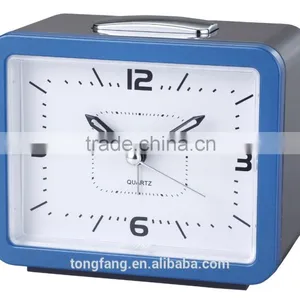 Blue or Red Bell Beep Square Quartz Analog Alarm Clock for Elderly thumbnail-1