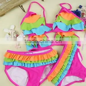 2016 2X Kid Girl Beachwear Bikini Chlidren Bowknot Swimwear Children Sling Bikini Swimsuit thumbnail-3