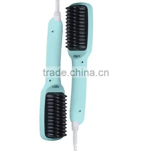 Rubber Coating PTC Heating Gorgeous Anion Hair Straightener Hair Straightener Brush thumbnail-4