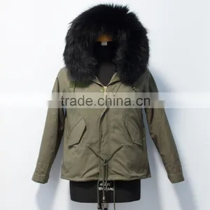 Fashionable Hot Sale Military Parka Jacket With Real Raccoon Fur Hood thumbnail-1