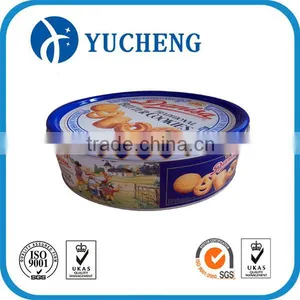 Large Food Grade Metal Round Tin Box With Customed Printing thumbnail-3