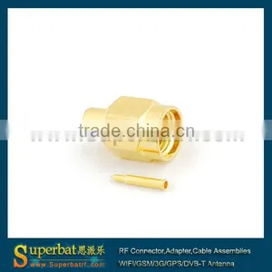 rf Coaxial Sma Connector SMA Solder Plug Straight Connector for .141'' Cable RG402 Sma Male Connector thumbnail-1