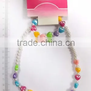 Lovely Multicolor Beaded Necklace Bracelet Set With Little Flowers for Children thumbnail-5