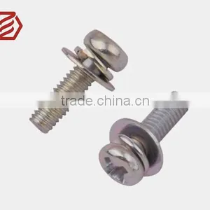 Phillips Recessed Small Pan Head Screw , Single Coil Spring Washer and Plain Washer thumbnail-1