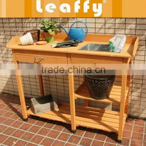 LEAFFY-Wooden Potting Bench WT-11791 thumbnail-1