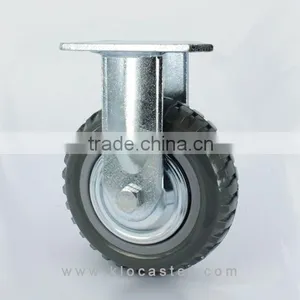 High Quality 6"rigid/fixed Heavy Duty Grey PU Caster Flame Caster thumbnail-1