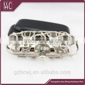 18.9*8.4cm Newest Evening Clutch Frames, Metal Clutch Frame,crystal Purse Frames With Plastic Boxes thumbnail-1