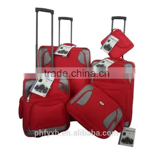 2015 Popular Red Fabric Trolley Suitcase 5pcs Set EVA Luggage Bag / Unique Luggage Sets/beautiful Luggage Sets thumbnail-2