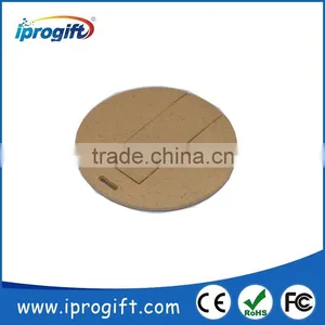 Paper Fibre Mini Circle Credit Card Usb Flash Drive 1GB 2GB 4GB 8GB 16GB 32GB thumbnail-2
