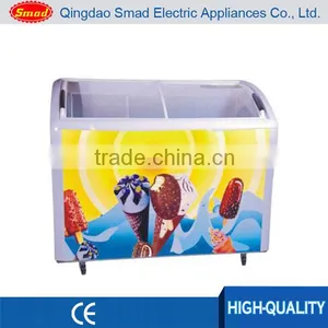 Sliding Curved Top Glass Door Chest Freezer thumbnail-1