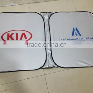Car Front Square Sunshade/front Windscreen Nylon Silver Sunshade/printing Logo for Promotion Gift thumbnail-4