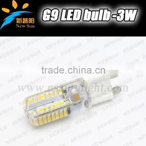 Factory Price High Quality Epistar LED Chip 64SMD 2014 3W G9 LED Bulb 220V High Voltage Corn Bulb G9 LED Lamps thumbnail-1
