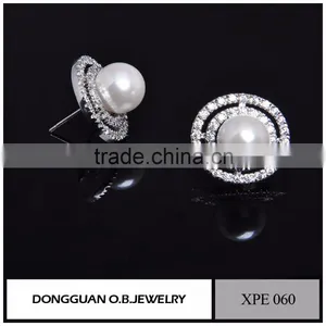 Fashion Imitation Pearl Earring Design Wholesale Charms Jewelry/Stud Earring With Pin thumbnail-1