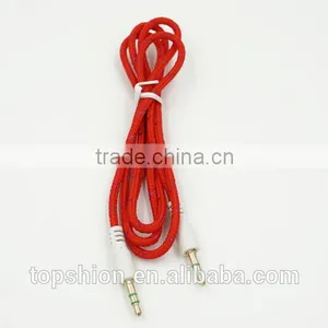Braided Car Aux Audio Cable Usb Cable 3.5mm Stereo Audio Cable Male to Male thumbnail-1