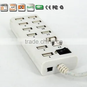 Hot Sell High- Performance Portable 480MBPS Usb2.0 13 Port Hub With One Switch+large Capacity thumbnail-5