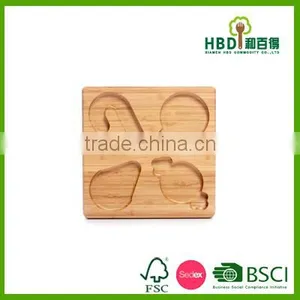 New Divided Bamboo Chip and Dip Tray Snack Serving Tray Wholesale thumbnail-4
