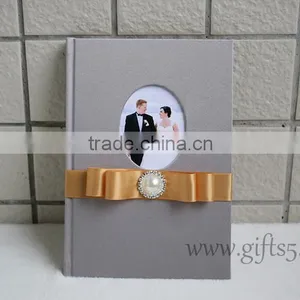 Best Quality Grey Silk Cover Wedding Sign in Book thumbnail-2