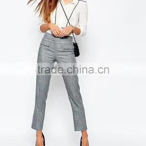 China Supplier Online Shopping Wholesale High Quality Grey Slim Women Straight Pants thumbnail-4