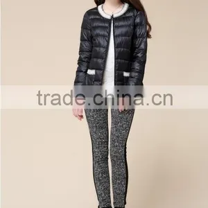 2015 Fashion 100%polyamide Softshell Foldable Black Winter Parka Coats Woman thumbnail-2