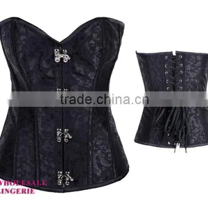 Classic Print Corset With Back Ribbon,flower Printed Corsets thumbnail-1