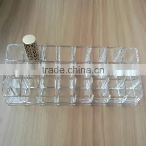 Wholesale Square Clear Cosmetic Acrylic Makeup Organizer With 18 Grids for Store Jewelry Cosmetic thumbnail-1