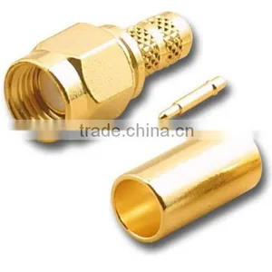 Gold Plated SMA Male Crimp Connector With Pin for RG58 Cable thumbnail-1