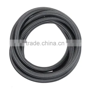 1 Meter Black Nylon Stainless Steel Braided AN8 8-AN Fuel Hose Oil Gas Hose thumbnail-1