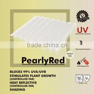Translucent Polycarbonate Corrugated ROMA Sheet Ideal for Plants(Pearly RED ROMA) thumbnail-1