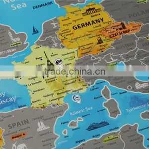 Detailed Europe Map With Scratch off Stickers Large Size Tube Packaging thumbnail-5