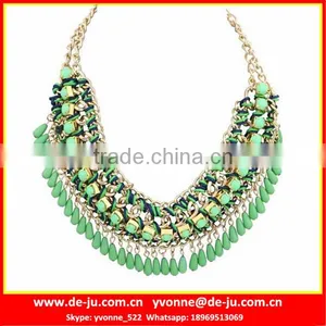 Green Crystal Statement Necklace thumbnail-1
