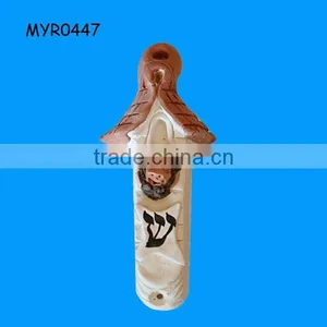 Novelty Roof Shaped Clay Mezuzah thumbnail-1