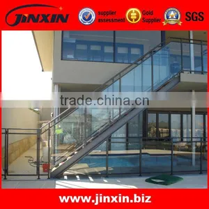 Round Glass Stair Handrail With Bracket thumbnail-1